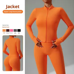 <span class=keywords><strong>Lulu</strong></span> – Nouveau T-shirt de sport léger à fermeture éclair, manches longues, respirant, en Spandex/Nylon, pour le yoga, l'entraînement et la course à pied pour femme - Product Image 1