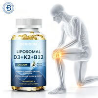 Capsules de Vitamine D3 et K2 Liposomales OEM, Complément Alimentaire pour la Santé Cardiaque, Soutien Immunitaire, Calcium, Vitamine D3 K2 B12, Capsules Molles