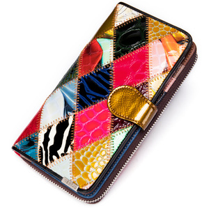 Nouveau <span class=keywords><strong>Portefeuille</strong></span> Long Femme en Cuir Véritable 2026, Grande Capacité, Motif Géométrique, Porte-Monnaie et Porte-Cartes - Product Image 5
