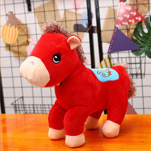 OEM cavallo <span class=keywords><strong>rosso</strong></span> della mascotte del fumetto farcito peluche piccolo giocattolo - Product Image 3