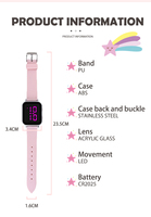 Jnew jam tangan anak-anak, jam tangan digital anak stopwatch anti air PC silikon tingkat penampilan tinggi, merah muda