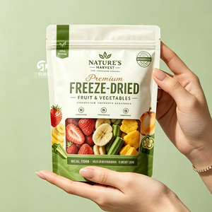 Custom Kraft Paper Dried <b>Vegetables</b> Dried Fruit Packaging Bags 1kg–10kg | <b>Stand</b> Up Zipper Aluminum Foil Packaging with Window - Product Image 1