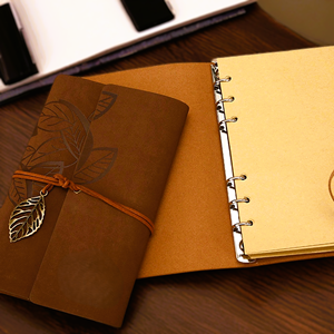 Carnet <span class=keywords><strong>de</strong></span> <span class=keywords><strong>voyage</strong></span> A6 à feuilles mobiles, reliure vintage pour voyageurs, carnet vierge en similicuir, journal cadeau - Product Image 3