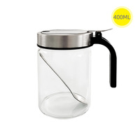 Dropshipping INest LH-006 Pot à épices avec cuillère Boîte à épices en verre étanche à l'humidité en stock