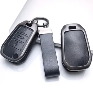 Funda de cuero y aleación de zinc para llave de <span class=keywords><strong>Citroen</strong></span> Berlingo 2021 <span class=keywords><strong>C3</strong></span> III <span class=keywords><strong>Aircross</strong></span> C4 C4L C5 C6 C8 Picasso y Peugeot 208 2019 308 - Product Image 1
