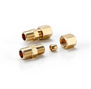 Conector <span class=keywords><strong>de</strong></span> Compresión <span class=keywords><strong>de</strong></span> Latón para Tubos <span class=keywords><strong>de</strong></span> 1/8", 1/4", 3/8", 1/2" OD X G, Adaptador Macho para Líneas <span class=keywords><strong>de</strong></span> Agua/<span class=keywords><strong>Gas</strong></span>/Aceite para Sistemas <span class=keywords><strong>de</strong></span> Tuberías Industriales - Product Image 1
