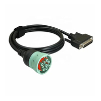 Ventas al por mayor personalizado Tipo 2 verde J1939 9 pines macho a RS232 DB25 VGA 25 pines hembra Cable adaptador para camión ELD dispositivo