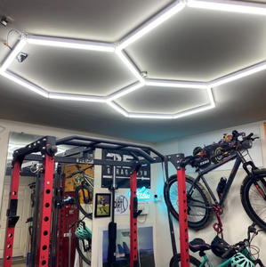 Di alta qualità esagonale Garage soffitto LED luce di personalizzazione supporto auto officina barbiere negozio soffitto LED luce esagonale - Product Image 5
