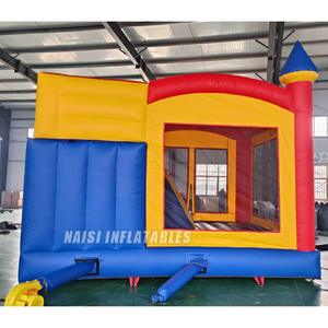 Château gonflable de fête avec toboggan combiné, structure gonflable pour enfants, trampoline arc-en-ciel, maison de rebond, château gonflable commercial à vendre - Product Image 6