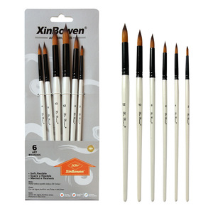 6 pz artista Set di <span class=keywords><strong>pennelli</strong></span> <span class=keywords><strong>per</strong></span> bambini adulti <span class=keywords><strong>pennelli</strong></span> <span class=keywords><strong>per</strong></span> acquerello <span class=keywords><strong>pittura</strong></span> <span class=keywords><strong>a</strong></span> <span class=keywords><strong>olio</strong></span> <span class=keywords><strong>a</strong></span> forma di capelli in legno con manico in Nylon - Product Image 6