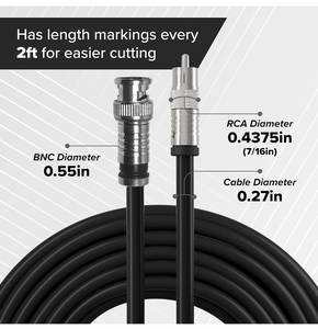 Connecteur Jack Mâle-Femelle 90 Degrés 50 Ohms, Adaptateur Coaxial RF à Angle Droit RG6 RG59, Prise BNC Mâle pour CCTV - Product Image 6