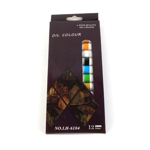 Juego de pintura al óleo de acuarela profesional de <span class=keywords><strong>12</strong></span> tubos para adultos y niños artistas principiantes 12ml 0,4 oz suministros de pintura - Product Image 4