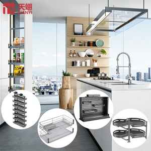 TIANYI Modern Chrome <b>Kitchen</b> Corner Cabinet <b>Pull</b> <b>Out</b> <b>Drawer</b> Baskets Organizer Multi-Function Storage System - Product Image 1
