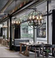 Lustre LED vintage en métal, chandelier américain, lampe suspendue au plafond McDonald's KFC Pizza Hut Restaurants