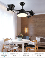 Ventilateur de plafond LED à double pale rotative à 360 degrés, lames en PMMA naturelles de haute qualité, fabrication artisanale, avec télécommande