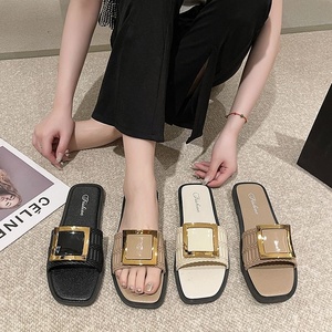 Korean Style Summer Flats <b>for</b> <b>Women</b> New Fashion Open Toe Platform Custom Slippers Non-<b>Slip</b> Outdoor PVC <b>Slip</b>-On Popular Students - Product Image 2