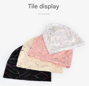 À la mode personnalisé dentelle femmes <span class=keywords><strong>chimio</strong></span> couvre-chef de sommeil doux et confortable réfléchissant Slouchy Beanie chapeau pour voyage et quotidien - Product Image 6