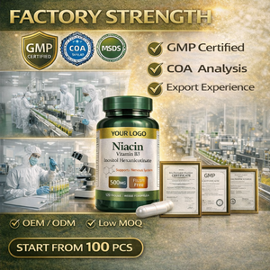 Fabricant de suppléments de niacine (vitamine B3) en contrat, sans OGM, sans gluten, pour la santé de la peau et l'énergie, 110 mg, 120 capsules de niacine - Product Image 4