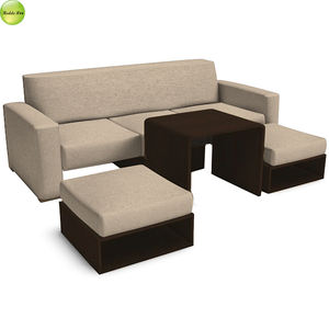 Canapé-<span class=keywords><strong>lit</strong></span> pliable <span class=keywords><strong>2</strong></span> <span class=keywords><strong>places</strong></span> en tissu au design moderne avec repose-pieds et table basse pour salon, usage <span class=keywords><strong>de</strong></span> loisirs - Product Image 5
