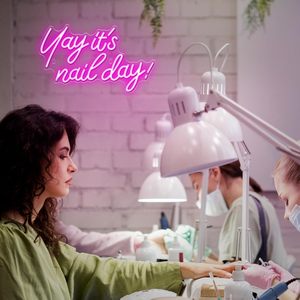 Insegna al Neon 'Stock Yay It's Nail Day' - Luci al Neon per Salone, Bar, Stanza di Bellezza, Camera da Letto, Decorazioni LED da Parete - Product Image 1