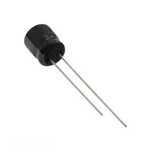Distribuidor Autorizado: Condensador CAP ALUM 100UF 20% 10V RADIAL TH 100 uF de Orificio Pasante USR1A101MDD - Product Image 1
