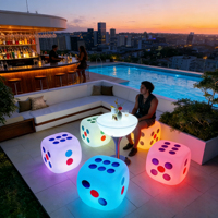 Ensemble de mobilier de bar lumineux pour salon de chicha, table et chaise, en plastique IP65, 16 couleurs, télécommande sans fil, pour bar à domicile, extérieur, hôtel, fête