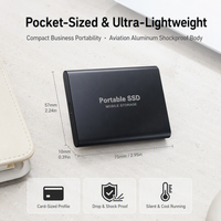SSD externe portable USB 3.1 Type-C, boîtier métallique, disque SSD haute vitesse pour ordinateur portable et ordinateur de bureau, options de capacité multiples