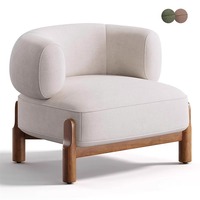 Fauteuil de loisirs individuel capitonné en tissu moderne CARLFORD – Chaise d'appoint confortable pour lecture, chambre, salon, salle à manger, bureau à domicile