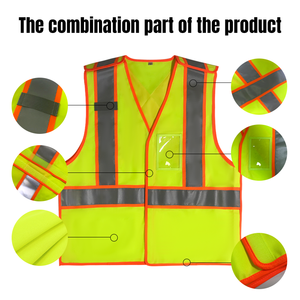 Hot bán ANSI Class <span class=keywords><strong>2</strong></span> Canada phong cách 5-điểm ly khai an toàn vest với móc và vòng lặp Hi VIS phản quang vest - Product Image 4