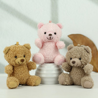 Porte-clés en peluche mini ours mignon, pendentif animal de dessin animé en peluche, breloque de sac en peluche douce de 10 cm, cadeau porte-clés