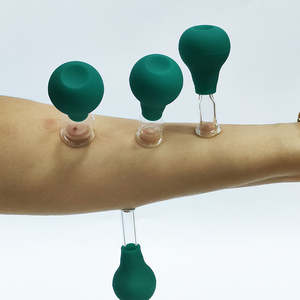 Vente chaude 4 pièces en silicone noir ventouses pour le visage ensemble de pots sous vide cosmétiques professionnels pour le lifting du visage et le massage des jambes - Product Image 5