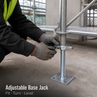 Base de vérin réglable galvanisée pour échafaudage avec écrou à oreilles pour nivellement d'échafaudage Ringlock
