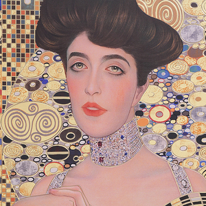 Portrait d'Adele Bloch Bauer en laiton et bois massif, fait main, sur mesure, art mural en métal n°1, idéal pour la décoration intérieure - Product Image 4