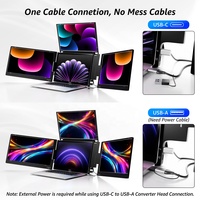 Moniteur portable LCD à rotation automatique, 14 pouces, Full HD 1080P, connexion Type-C, extension d'écran triple/quadruple, neuf, pour ordinateurs portables