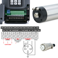 Moteur de broche refroidi par eau HLTNC 2,2 kW 220 V avec variateur de fréquence (VFD), pince de 80 mm et pompe à eau ER20 pour machine de gravure CNC