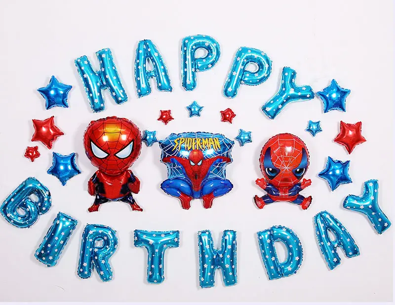 Spider Man Kids Theme Party Supplies Spider Man Foil Balloon Sets Birthday Decorations