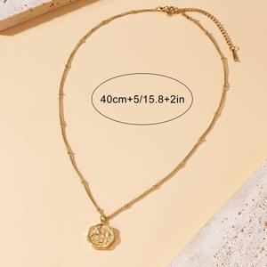 Femmes Gravé Personnalisé Sceau de Cire Fleur Timbre Pendentif Charm Collier Ras du Cou Acier Inoxydable Pièce Ronde Disque <span class=keywords><strong>Médaille</strong></span> Pendentifs - Product Image 4