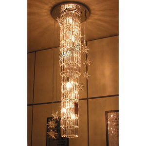 Custom Creative Design Stainless Steel Small Adjustable Height Staircase Chandelier <b>for</b> Hotel Lobby and Villa Attic - Product Image 1