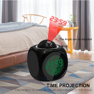 Horloge numérique de <span class=keywords><strong>projection</strong></span> de <span class=keywords><strong>plafond</strong></span> multifonctionnelle pour la maison et la chambre à coucher, avec écran LCD, <span class=keywords><strong>projection</strong></span> rotative à 90 degrés, calendrier et alarme - Product Image 6