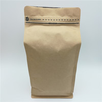 Sachet de café en papier kraft à huit soudures latérales personnalisé, avec fermeture éclair, résistant à l'humidité, faible MOQ