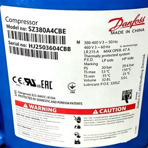 Compresseur scroll Danfoss Sz300a4mba Sz300a4aba Sz380a4cbe pour systèmes de climatisation centralisée - Product Image 4