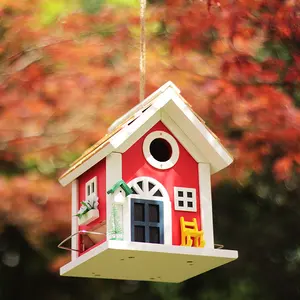 Ahşap kuş evleri için, satış asılı Birdhouse açık veya kapalı özel sıcak satış yeni popüler boyama oyuncaklar ahşap BIRDHOUSE/