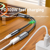 USB-C auf 3,5mm Kopfhörer- und Ladeadapter 2-in-1 USB-C auf Aux-Buchse Dongle-Kabel mit PD 100W Schnellladung für Phone-Serie