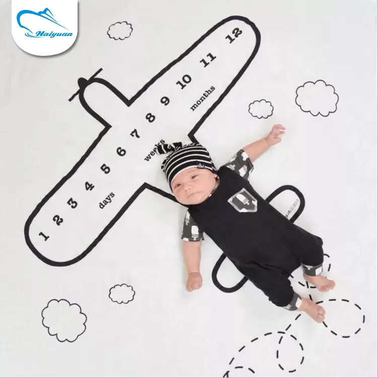 Personalizzato piazza della ragazza del ragazzo mensile foto del bambino milestone coperta neonato