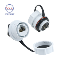 Connecteur de transmission de données et de charge Lshitech A396/A397 100M RJ45 femelle en cuivre 125V, étanche à la poussière et à l'eau, pour montage sur panneau