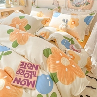 Parure de lit de luxe en promotion – Housse de couette en polyester, nouveau design printanier, 4 pièces, draps de lit modernes imprimés sur mesure
