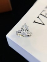 IGI-Zertifizierter 3ct 5ct Birnenförmiger Labor-Diamant 14k 18K Massives Weißgold Luxuriöse Damen Hochzeits- und Verlobungsringe