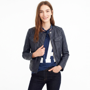 Nueva Chaqueta Bomber Acolchada de Piel de Oveja Premium para Mujer, Chaqueta de Cuero Genuina Impermeable, Resistente al Viento y Ecológica - Product Image 2