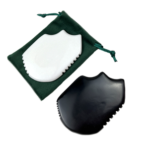 Herramientas de masaje facial Gua Sha de Jade blanco Natural de alta calidad, masajeador Facial y corporal Bian Stone para aplicación en el cuello - Product Image 5