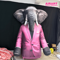 Figurine gonflable personnalisée en forme d'éléphant rose pour la promotion d'événements de marque, éléphant gonflable en costume de ballon pour accessoires de scène